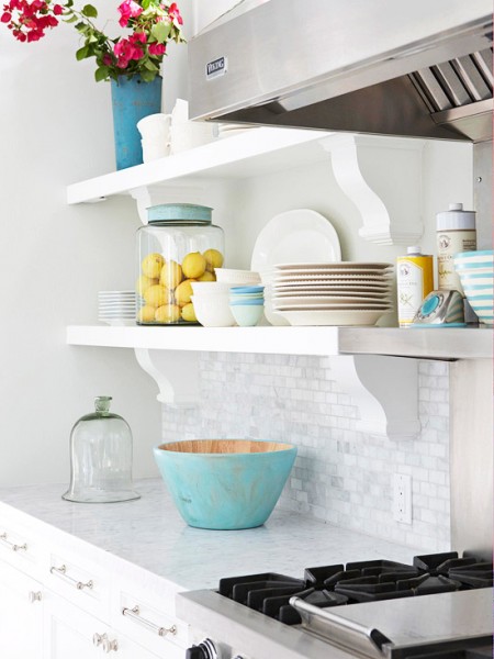 Open Shelves Colorful Dishes BHG Open Shelves Colorful Dishes BHG