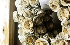 book page wreath