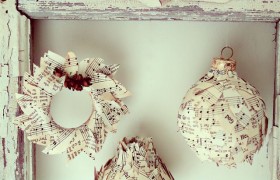 diy sheet music ornaments