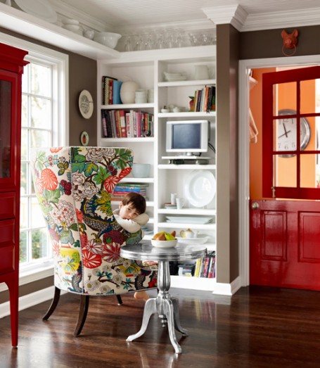 house beautiful entry red doors patterned chair house beautiful entry red doors patterned chair