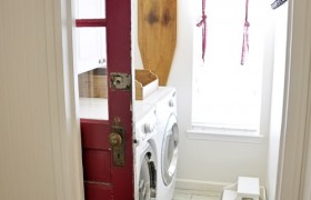 laundry room makeover sliding door