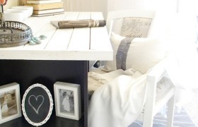 black and white office desk diy
