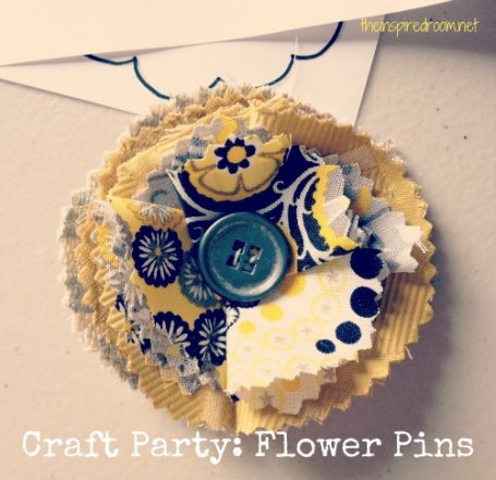 craft party flower pin