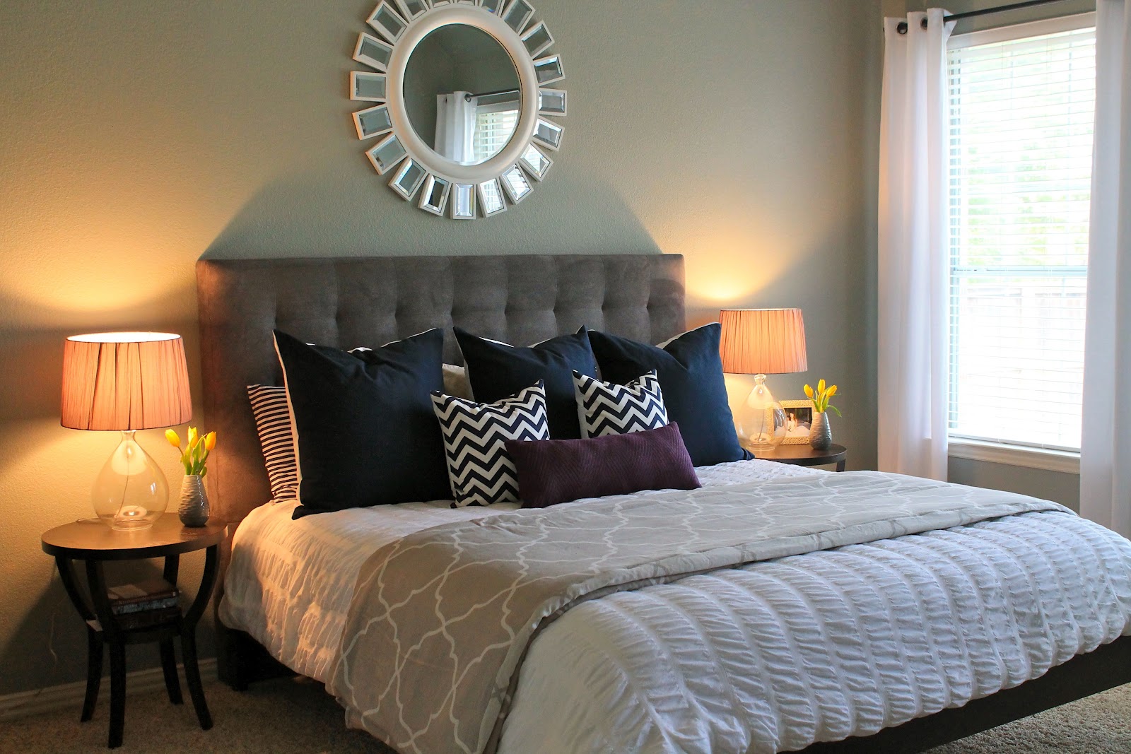 Master Bedroom with Tufted Headboard