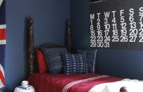red white and blue nautical boys bedroom