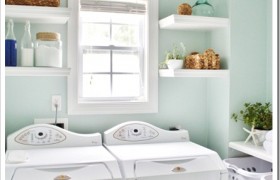 coastal style laundry room makeover.