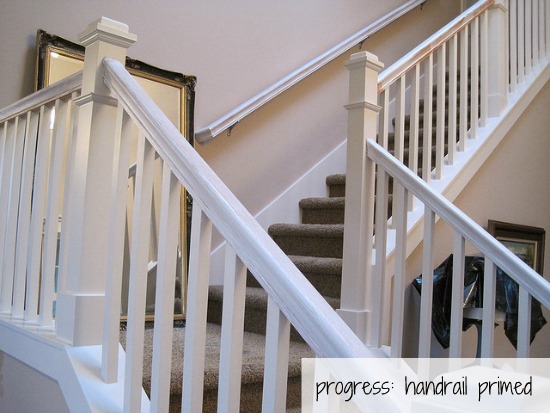 Painted Oak Railing with Stairs