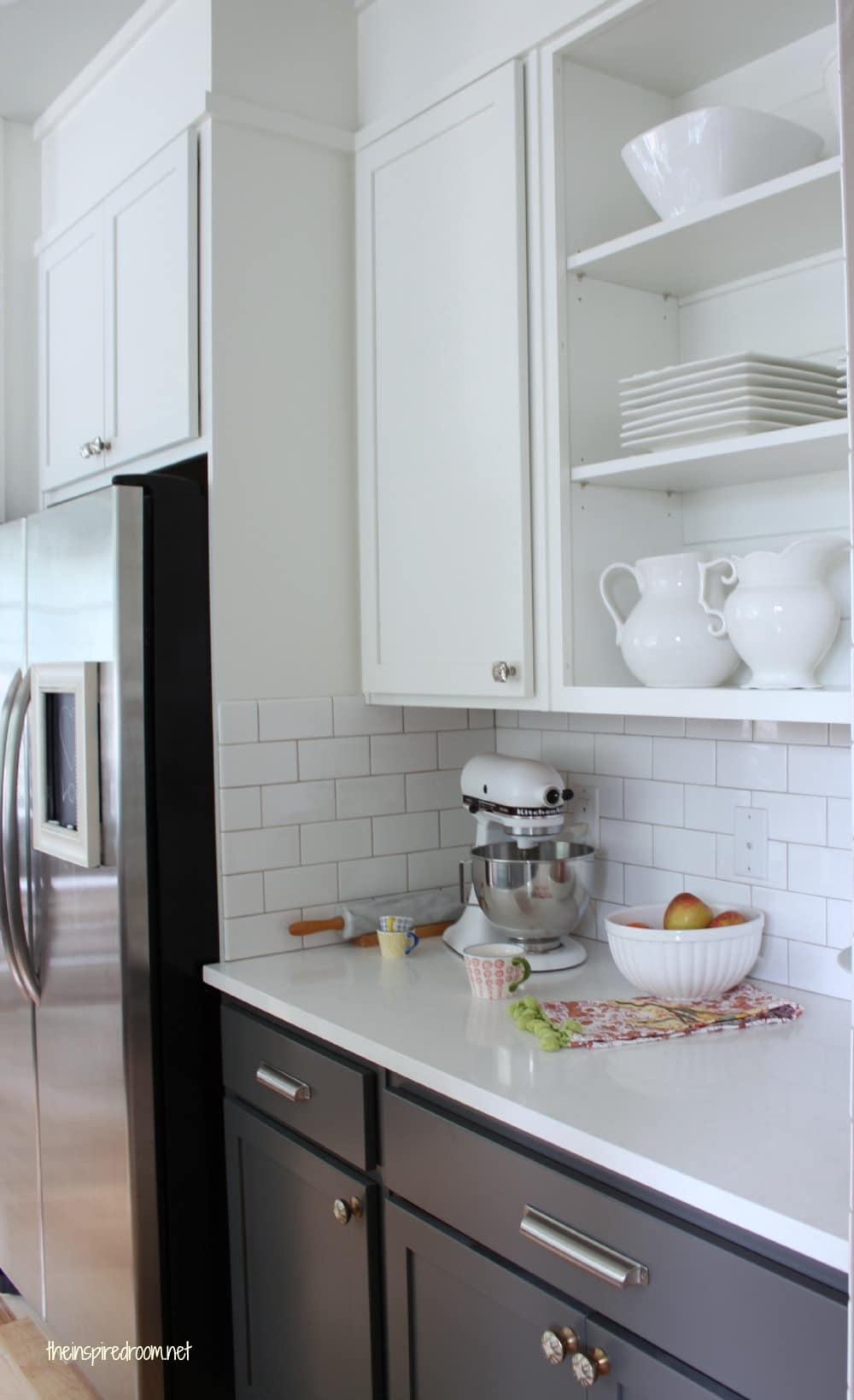 White Kitchen Cabinets with Dark Countertops | 1000 x 1640 · 210 kB · jpeg