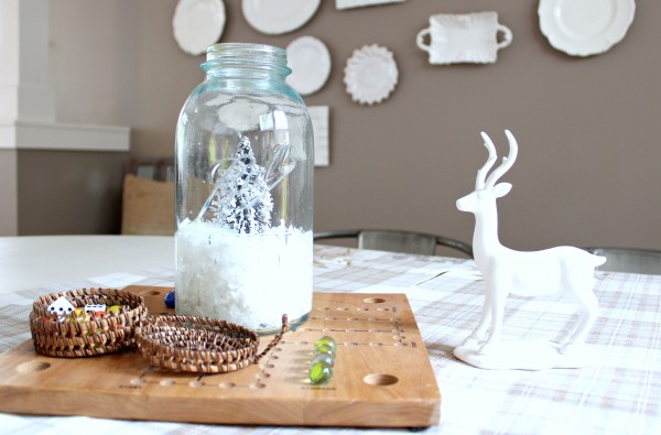 winter game board centerpiece
