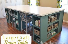 DIY Craft Room Table with Storage