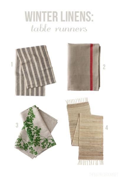 Winter Linens - Table Runners - The Inspired Room