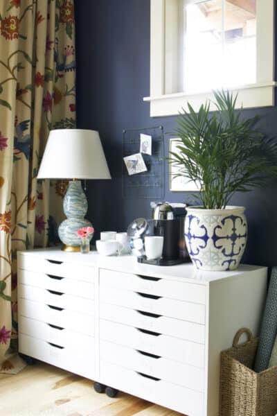 Ikea Alex Drawers - Navy Blue Office - The Inspired Room