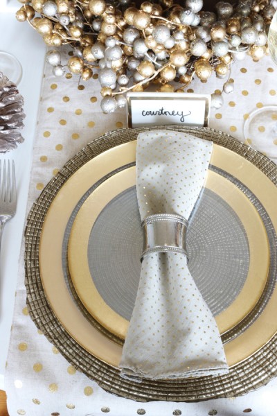 Silver and Gold Place Setting - The Inspired Room Cozy Glam Tablescape