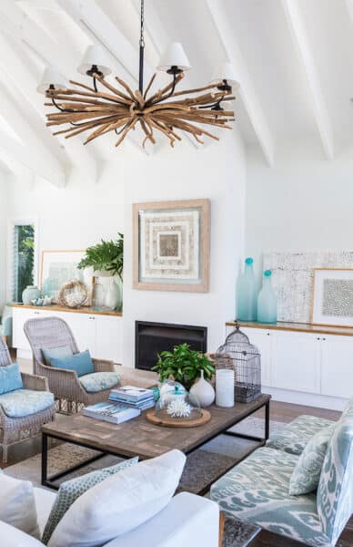 White Walls Coastal Inspired Living Room - Cove Interiors
