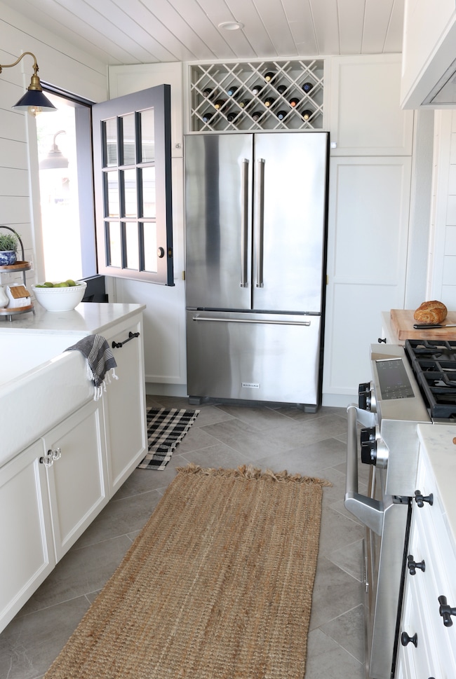 Herringbone Floor Tile in My Kitchen - The Inspired Room