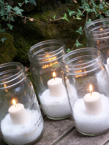 Valentine Glitter Votives - Mason Jar Crafts Love