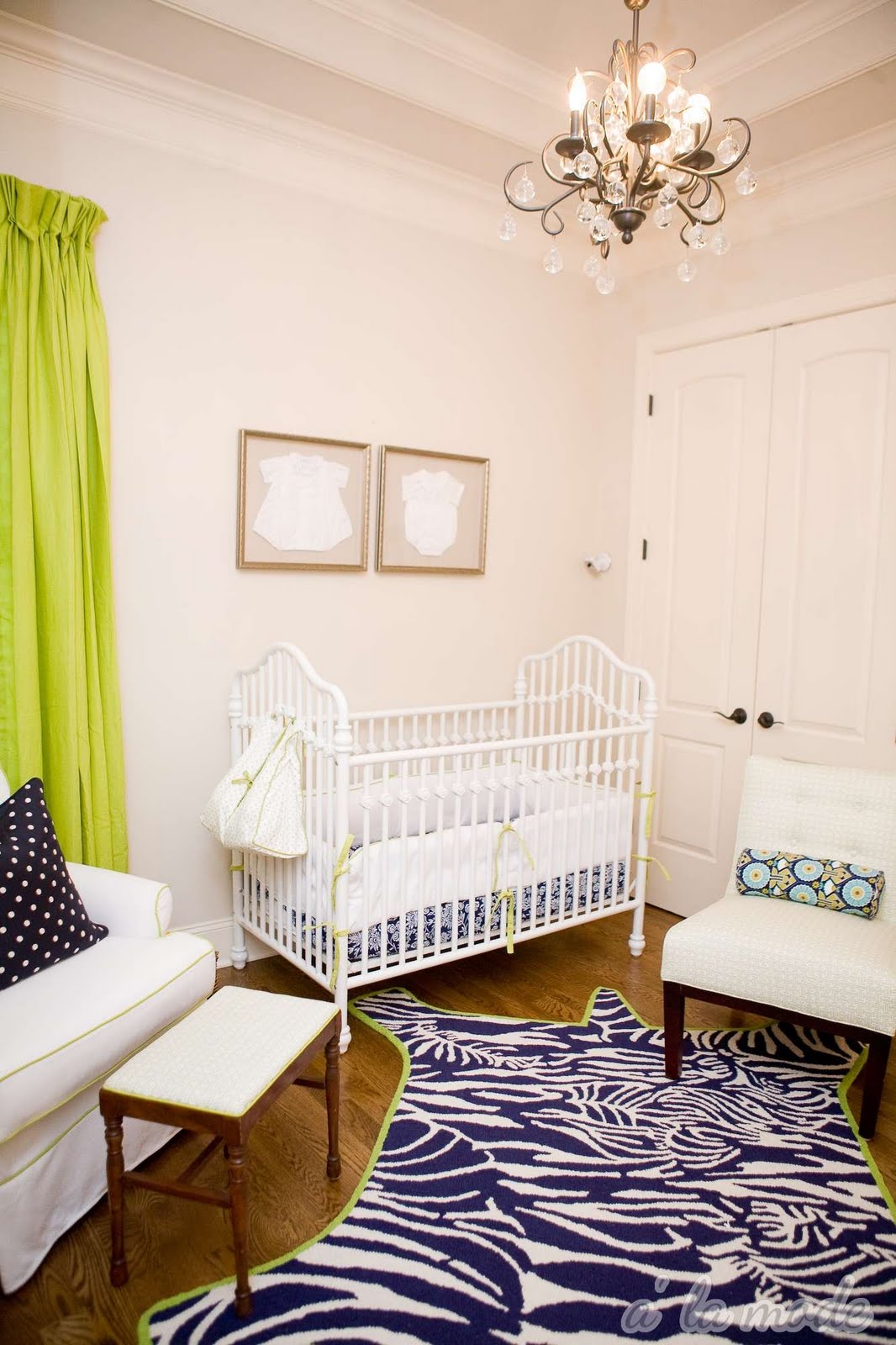 Bright Green and White Baby Nursery {a la mode}