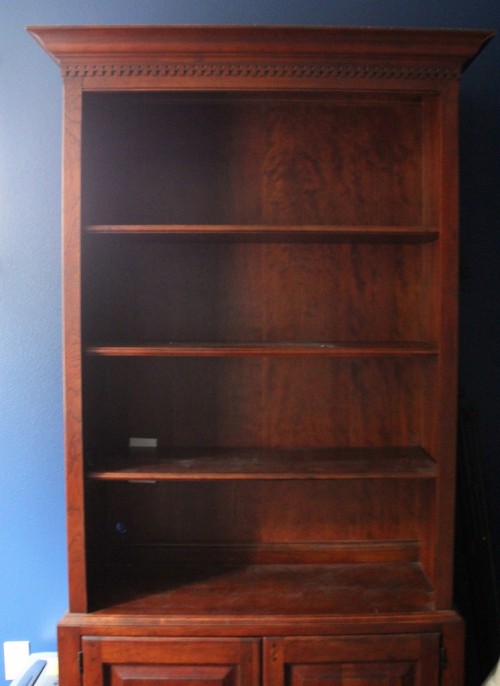 Lighten Up A Dark Bookcase - without paint! {Home Office ...