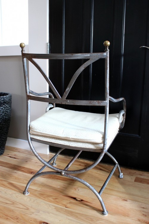 Thrift Store Antique French Iron Garden Chair {Home Office Makeover}