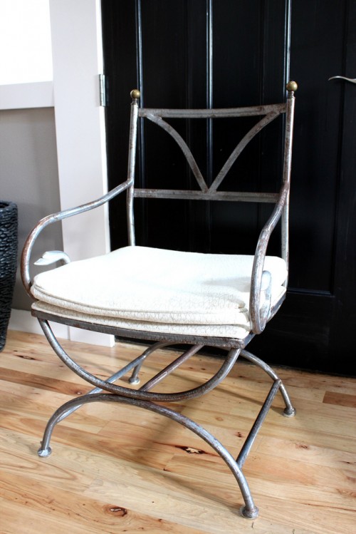 Thrift Store Antique French Iron Garden Chair {Home Office Makeover}