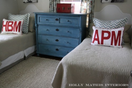 Decorating a Boys Room with Twin Beds {Holly Mathis Interiors}
