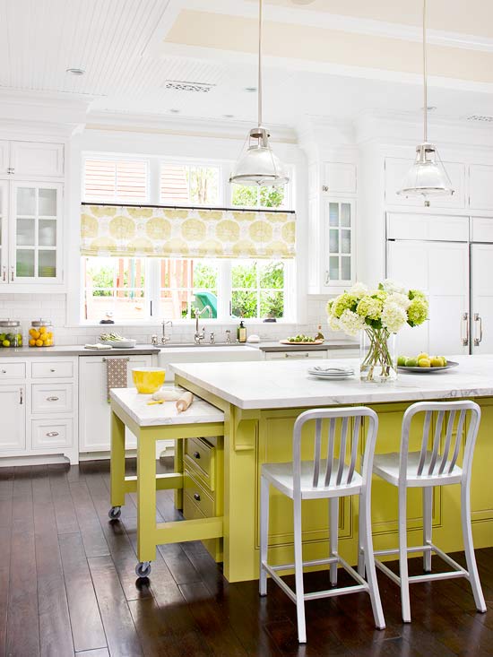 Yellow Kitchen Islands