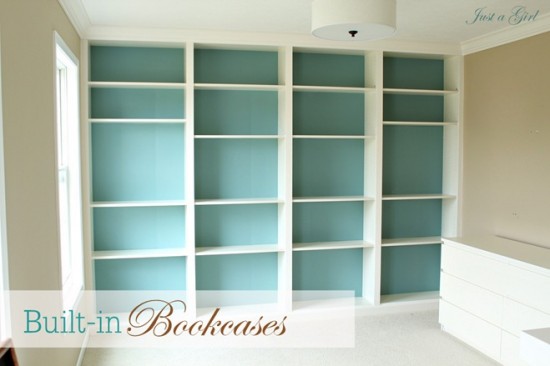 Built In Bookcases {DIY Ikea Billy Bookshelves}