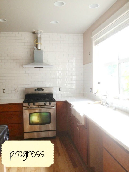 What Color is My Subway Tile Grout? {A Kitchen Remodel Progress