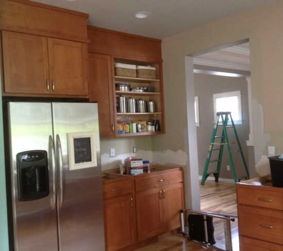 Filling in that Awkward Space Above the Cabinets {Kitchen Progress}