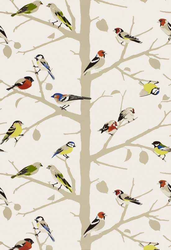 Sarah's House Powder Room {Bird Wallpaper Source}