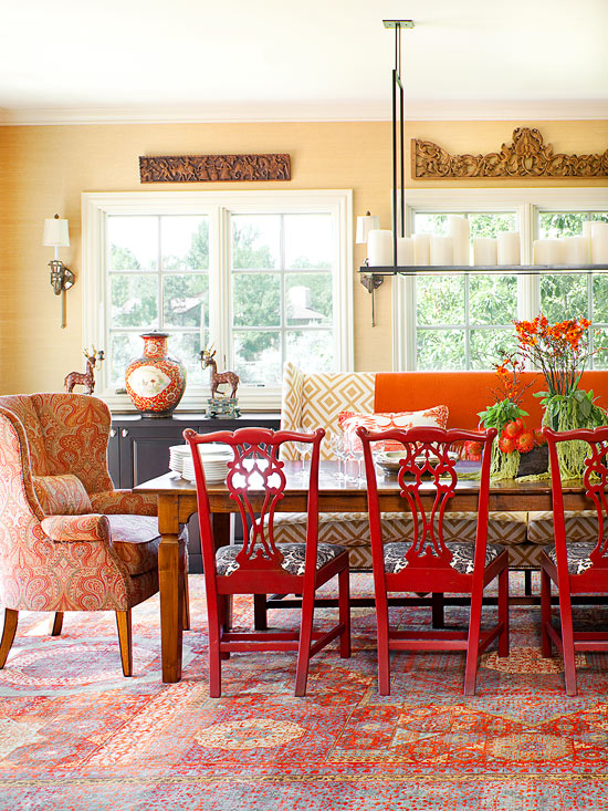 Cozy Decorating {Orange & Red} - The Inspired Room