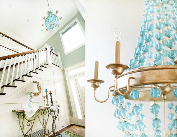 {Nesting in the Entry!} Creating Ambience with a Beaded Crystal Chandelier