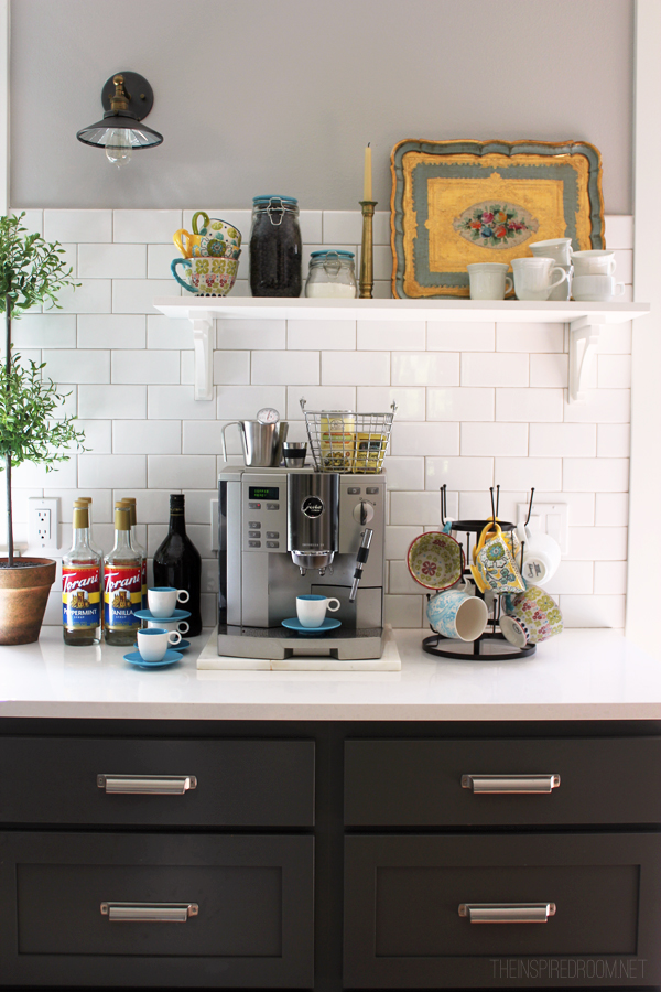 A Pretty Kitchen Coffee Station and Other Premium Kitchen Comforts