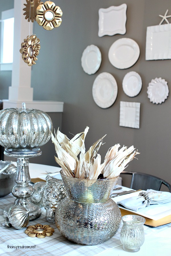 Silver & Gold Holiday Table - The Inspired Room