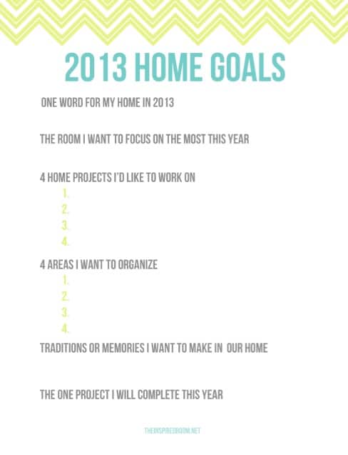 2013: Goals for the Home {Free Printable!}