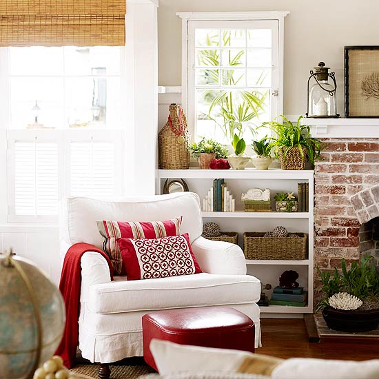 Decorating with a Pop of Red {Cottage} - The Inspired Room