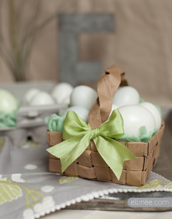 DIY Recycled Grocery Bag Easter Basket {The Elli Blog}