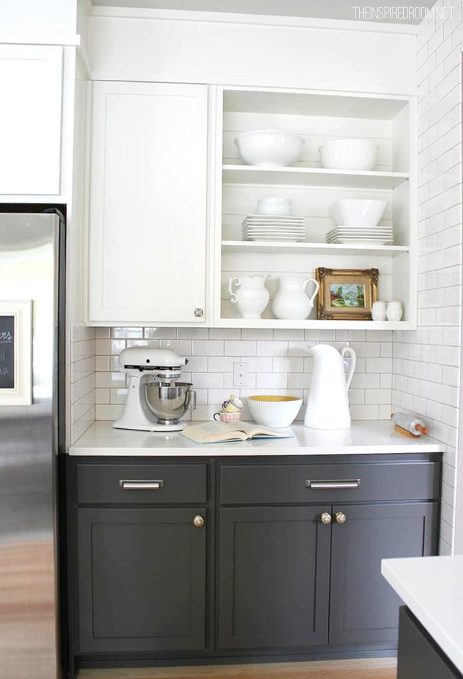 Open Kitchen Shelving and Backsplash Redo - Before and After Photos