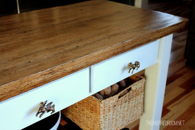 DIY Kitchen Island {from new unfinished furniture to antique!}
