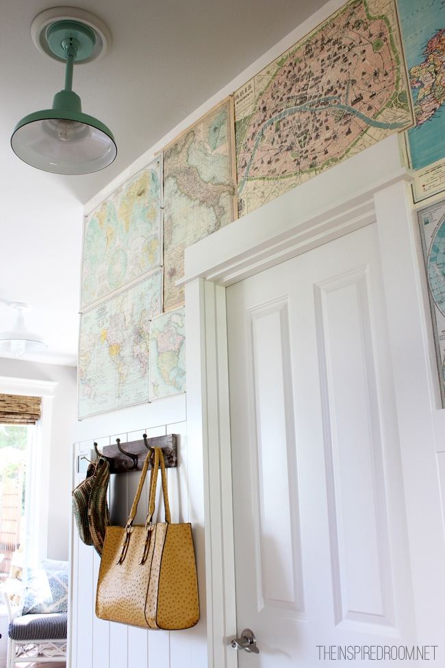 My DIY Map Wallpaper {Small Hallway}