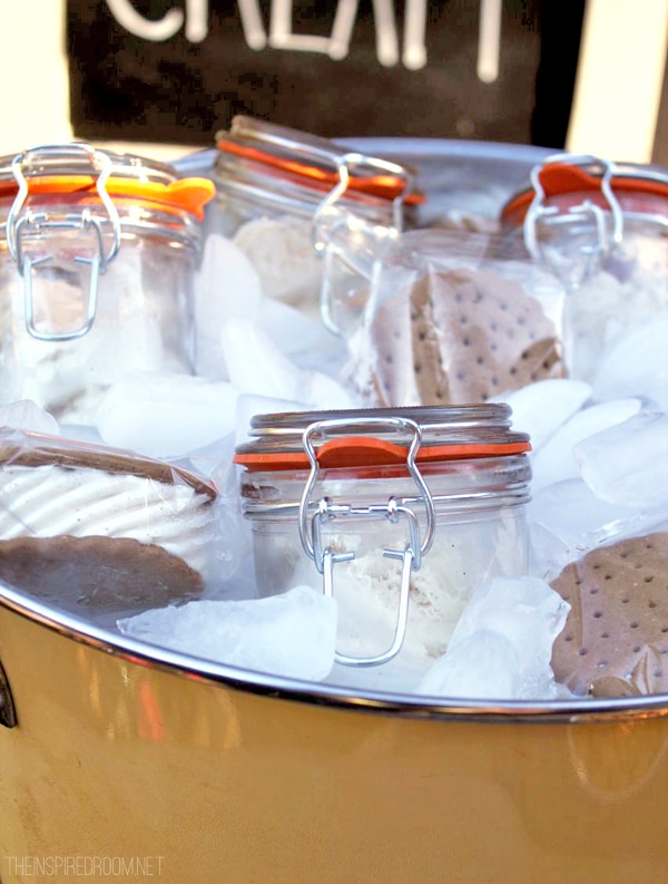 Ice Cream Sundae Topping Party Bar Mason Jar Wood Planter Box