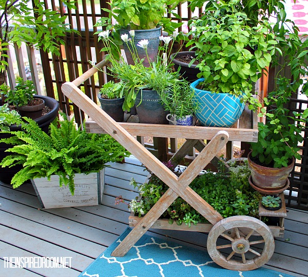 Teacart Plant Stand {and a new finish on the deck!}