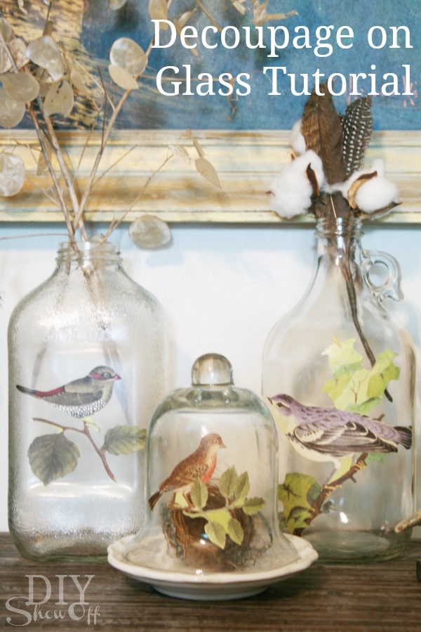 DIY How to Decoupage Glass Bottle - The Inspired Room