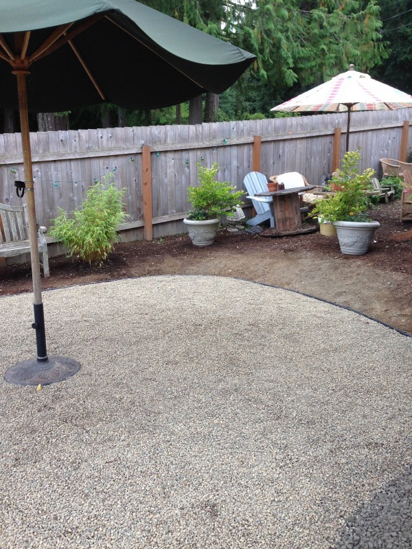 Pea gravel backyard