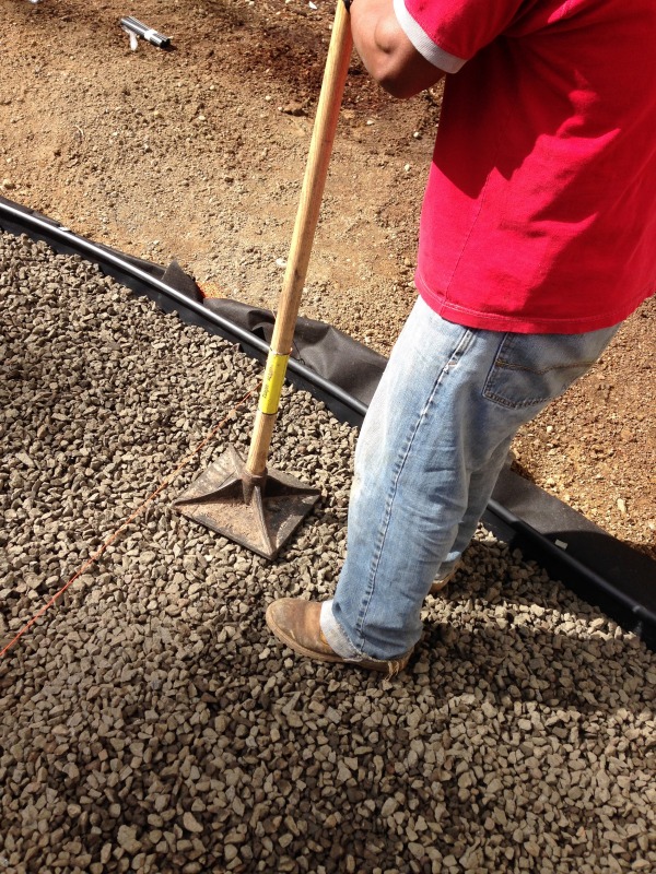 Progress on a Fall Backyard Project: The Pea Gravel Patio!