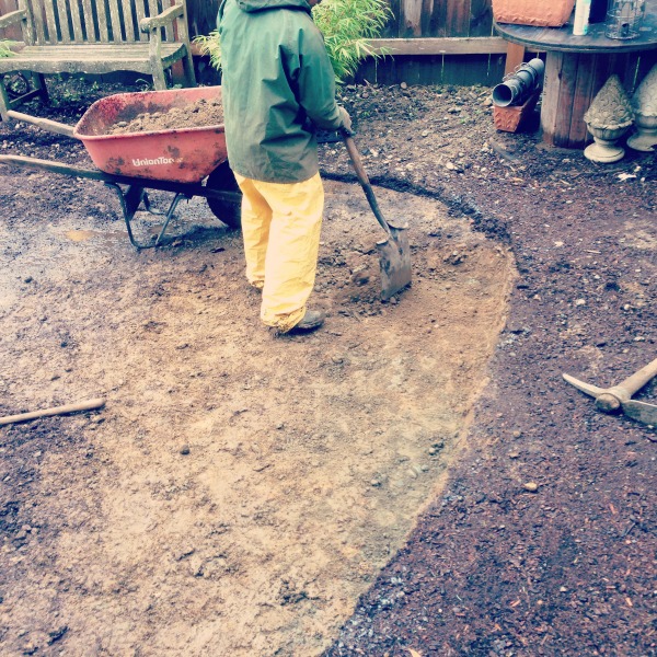 Progress on a Fall Backyard Project: The Pea Gravel Patio!