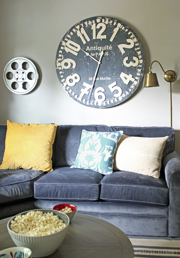 Creating Ambience {New Wall Sconces in the Media Room}
