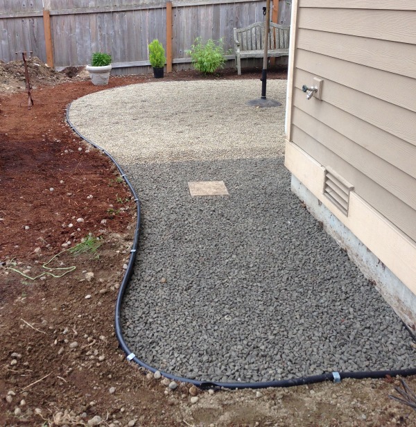 Progress on a Fall Backyard Project: The Pea Gravel Patio!