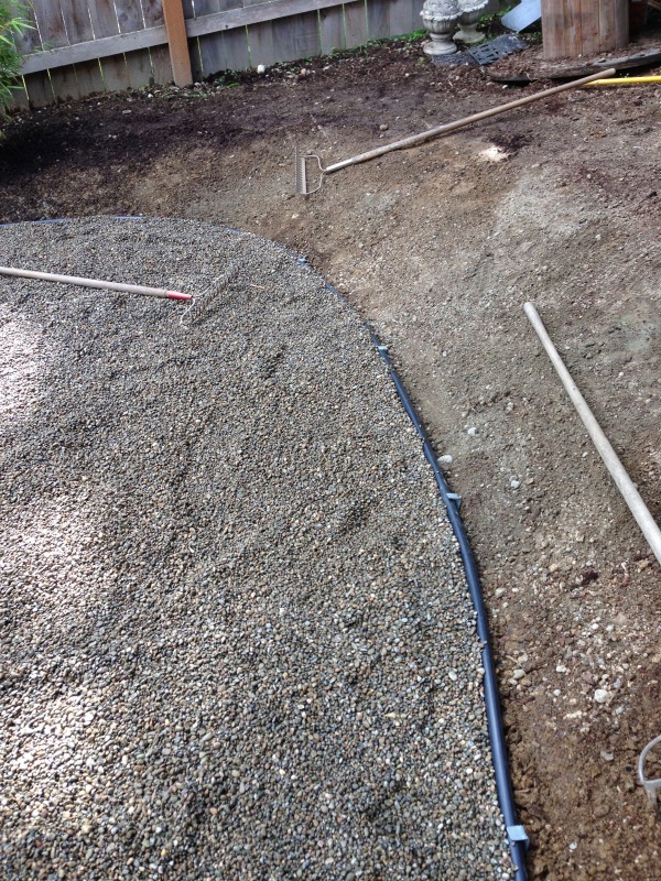 Progress on a Fall Backyard Project: The Pea Gravel Patio!