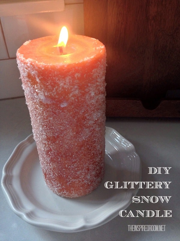 DIY Glittery Snow Candle